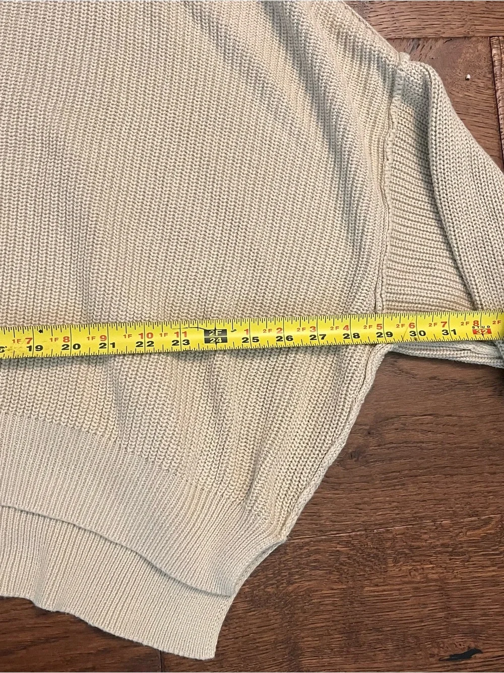 aerie Beige Ribbed Scoop-Neck Pullover Sweater